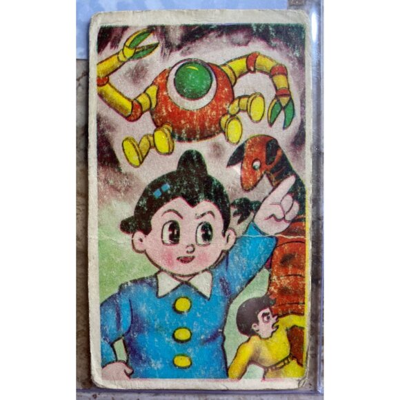 Vintage Japanese Manga Card With Astro Boy & Robot Design - Picture 1 of 4